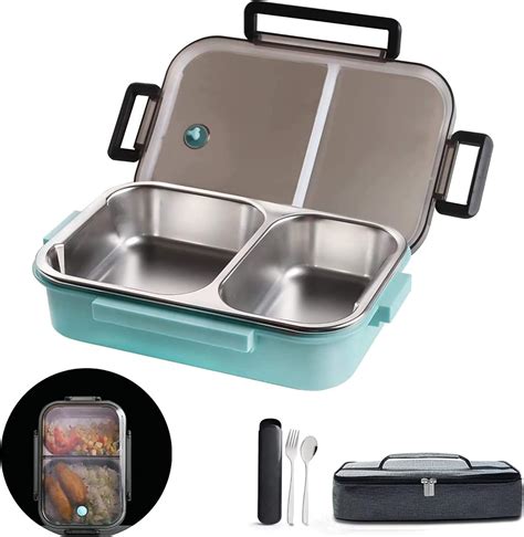 2-tier round stainless steel insulated lunch box|insulated lunch box with containers.